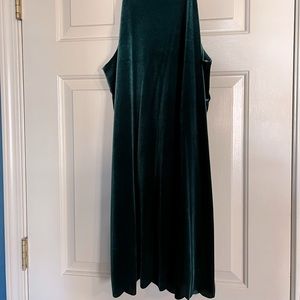 Every Emerald Green Velvet Mini Dress Scallop Hem
